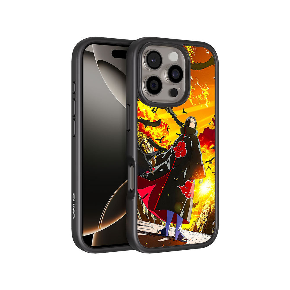 Itachi Uchiha Walking in Flames with Crows with Shockguard Armour Magsafe Case for Apple iPhone 16 Pro