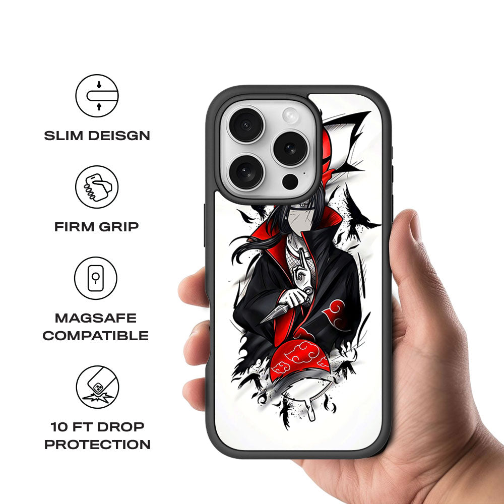 Itachi Uchiha Crows Crimson Skin with Shockguard Armour Magsafe Case for Apple iPhone 16 Pro