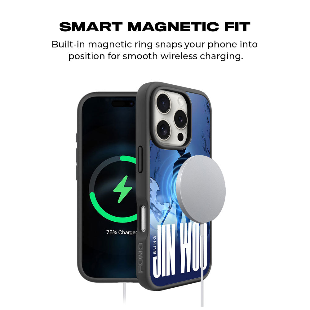 Jin Woo S-Rank Hunter Skin with Shockguard Armour Magsafe Case for Apple iPhone 16 Pro