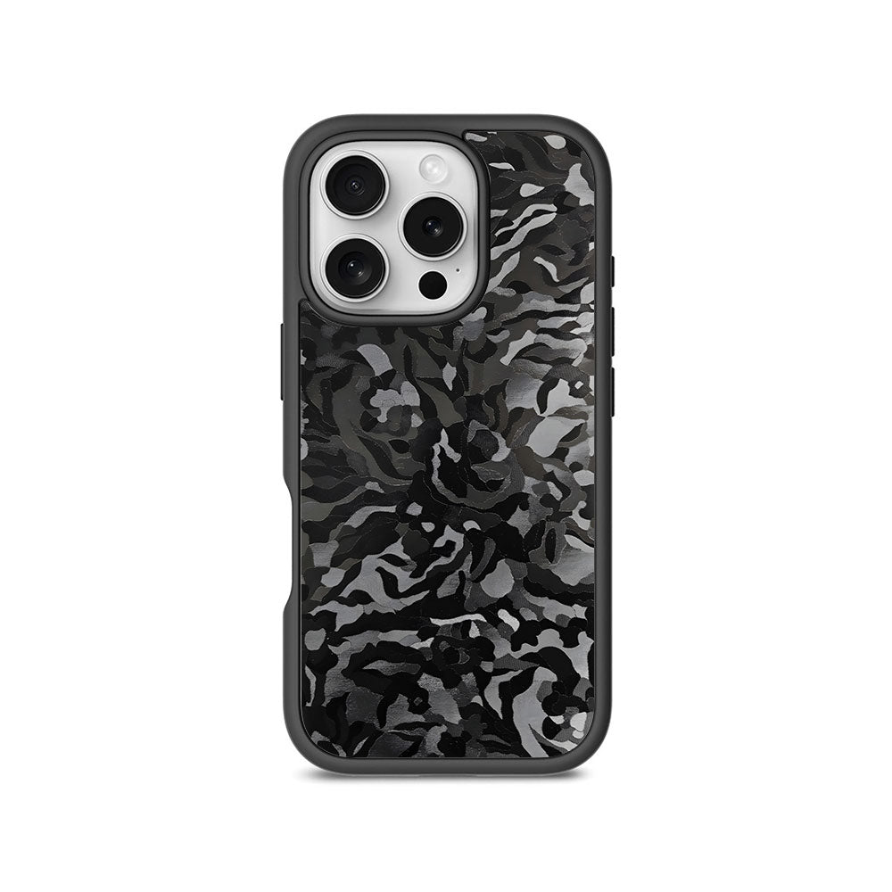 Black Camouflage Textured Skin with Shockguard Armour Magsafe Case for Apple iPhone 16 Pro Max