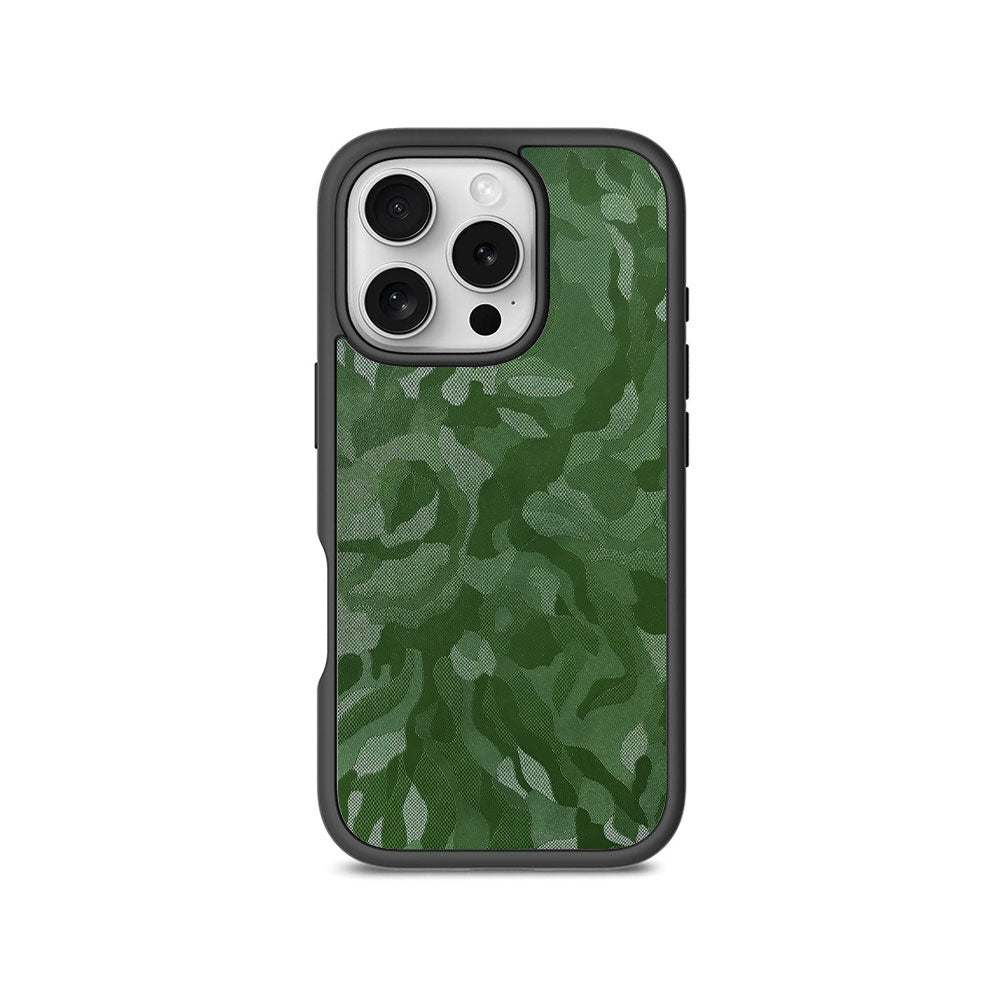Green Camouflage Textured Skin with Shockguard Armour Magsafe Case for Apple iPhone 16 Pro Max