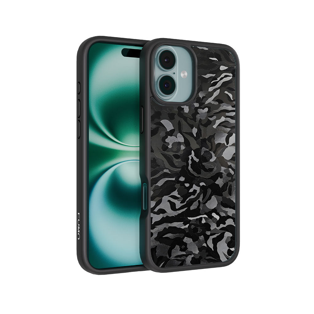 Black Camouflage Textured Skin with Shockguard Armour Magsafe Case for Apple iPhone 16
