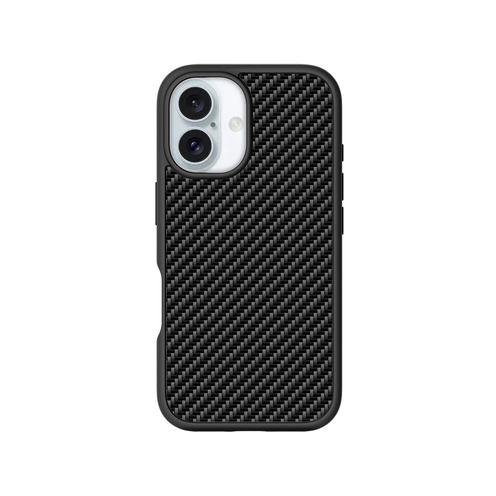 Carbon Fiber Textured Skin with Shockguard Armour Magsafe Case for Apple iPhone 16 Plus