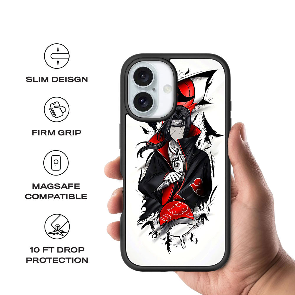 Itachi Uchiha Crows Crimson Skin with Shockguard Armour Magsafe Case for Apple iPhone 16