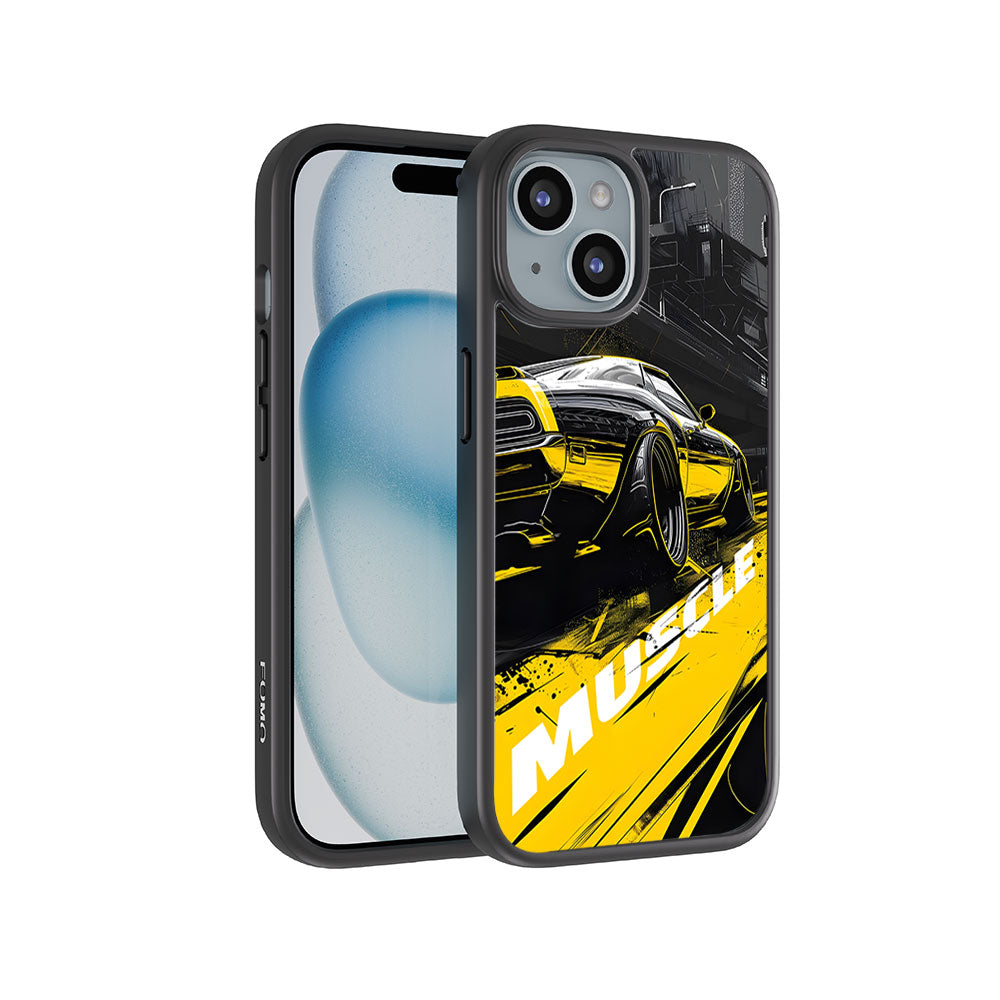 Black Muscle Skin with Shockguard Armour Magsafe Case for Apple iPhone 15