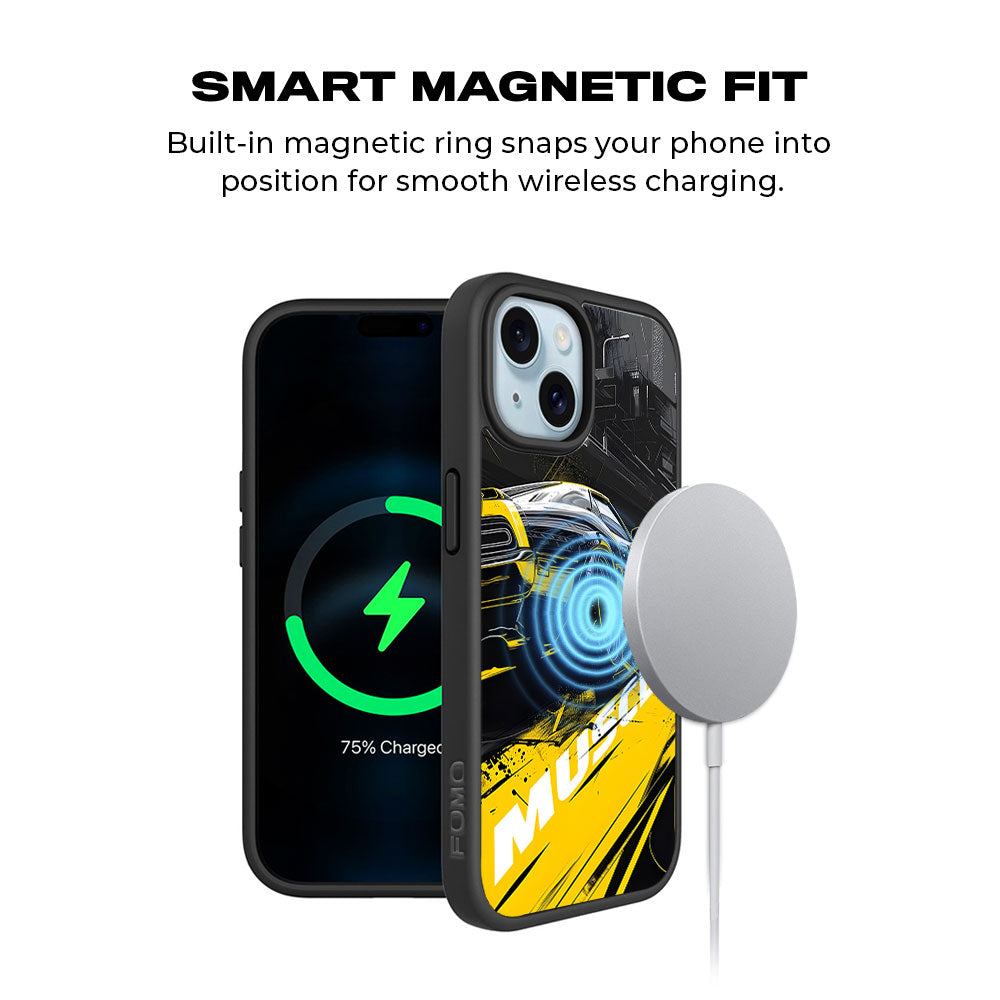 Black Muscle Skin with Shockguard Armour Magsafe Case for Apple iPhone 15 Plus