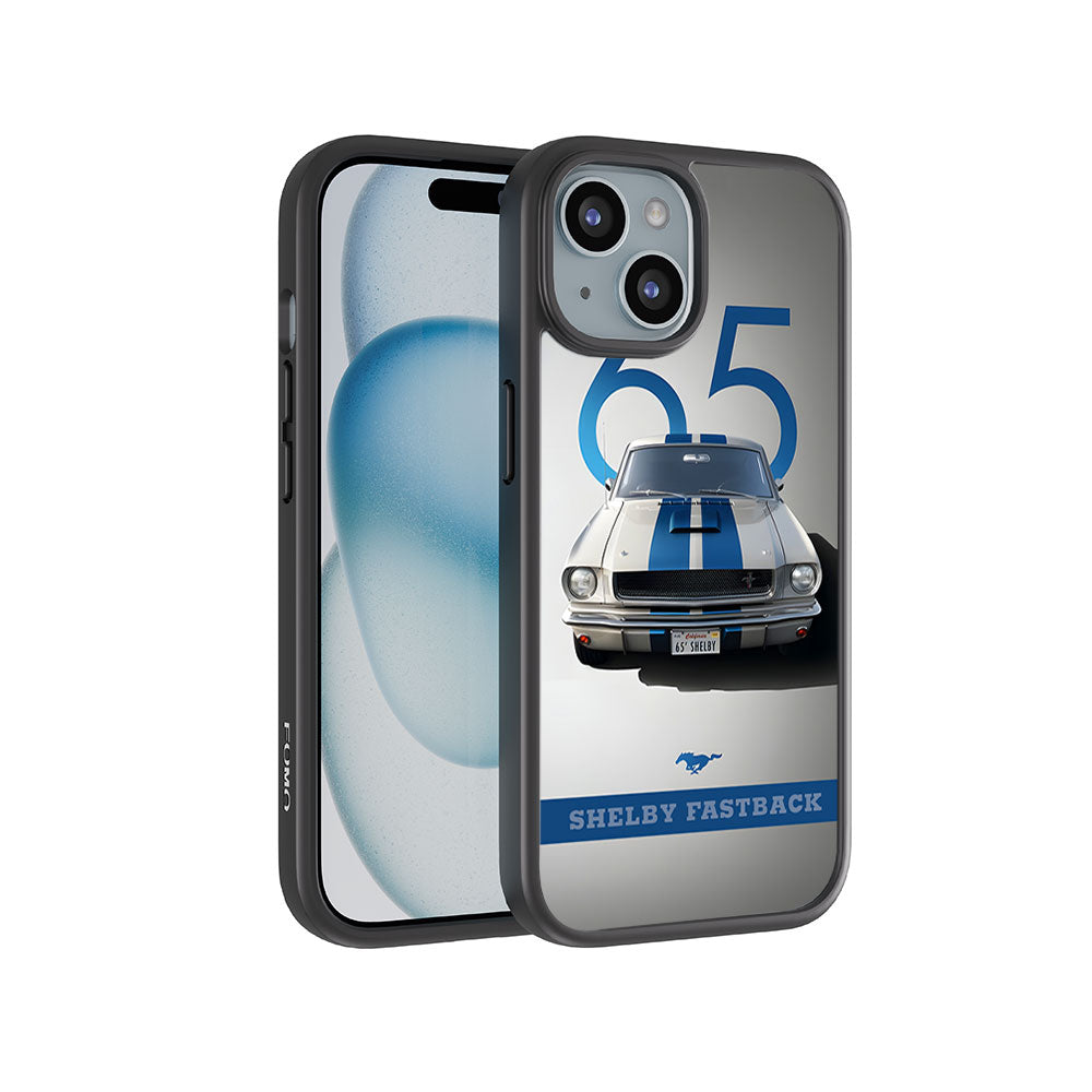 Cobalt Blue Shelby Mustang GT350 Skin with Shockguard Armour Magsafe Case for Apple iPhone 15 Plus