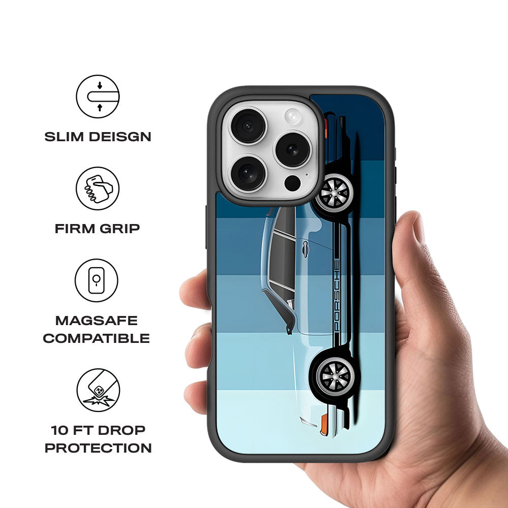 Porsche 911 Skin with Shockguard Armour Magsafe Case for Apple iPhone 16 Pro