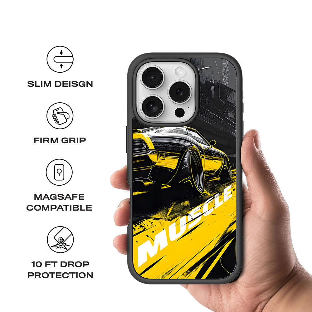 Black Muscle Skin with Shockguard Armour Magsafe Case for Apple iPhone 16 Pro Max