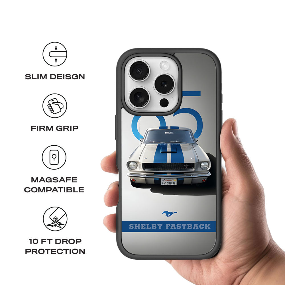 Cobalt Blue Shelby Mustang GT350 Skin with Shockguard Armour Magsafe Case for Apple iPhone 16 Pro Max