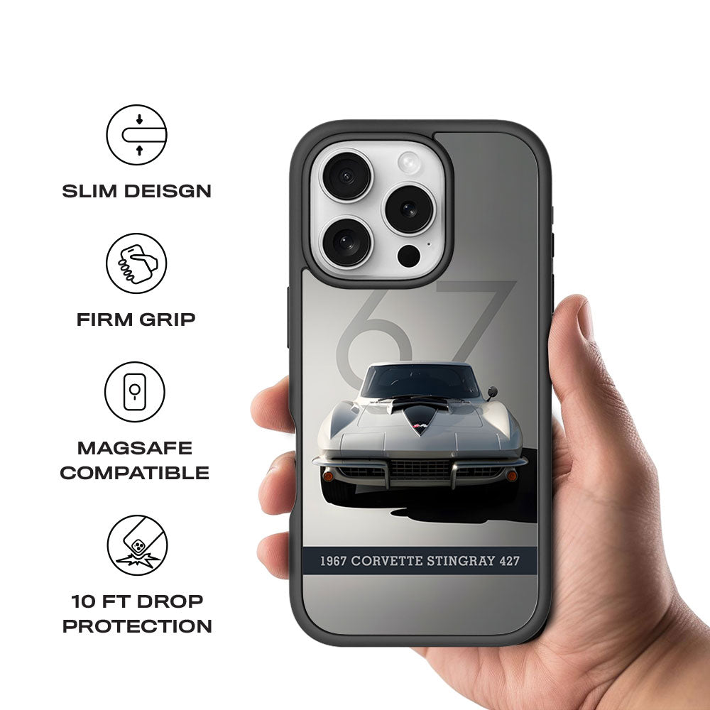 1967 Corvette Stingray Skin with Shockguard Armour Magsafe Case for Apple iPhone 16 Pro