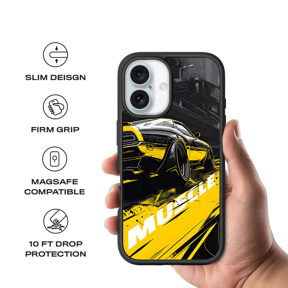 Black Muscle Skin with Shockguard Armour Magsafe Case for Apple iPhone 16