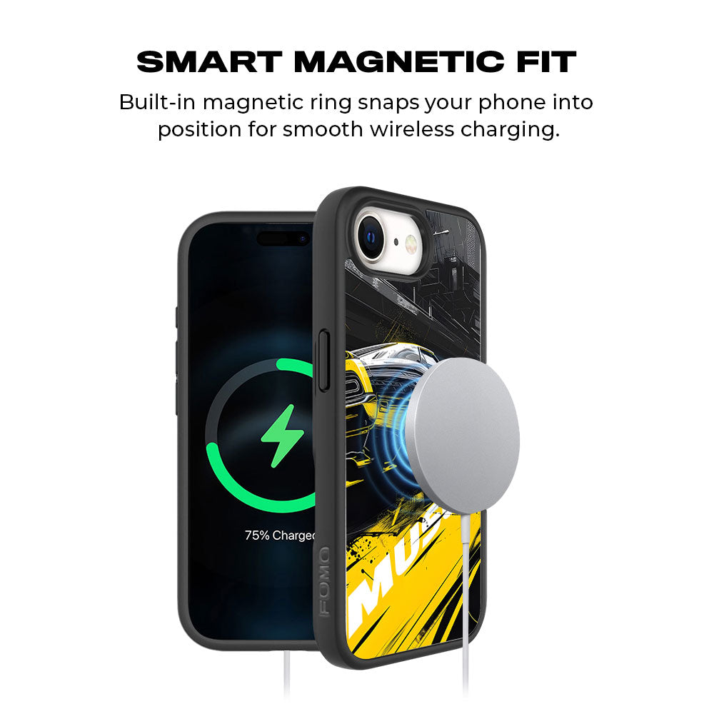 Black Muscle Skin with Shockguard Armour Magsafe Case for Apple iPhone 16E