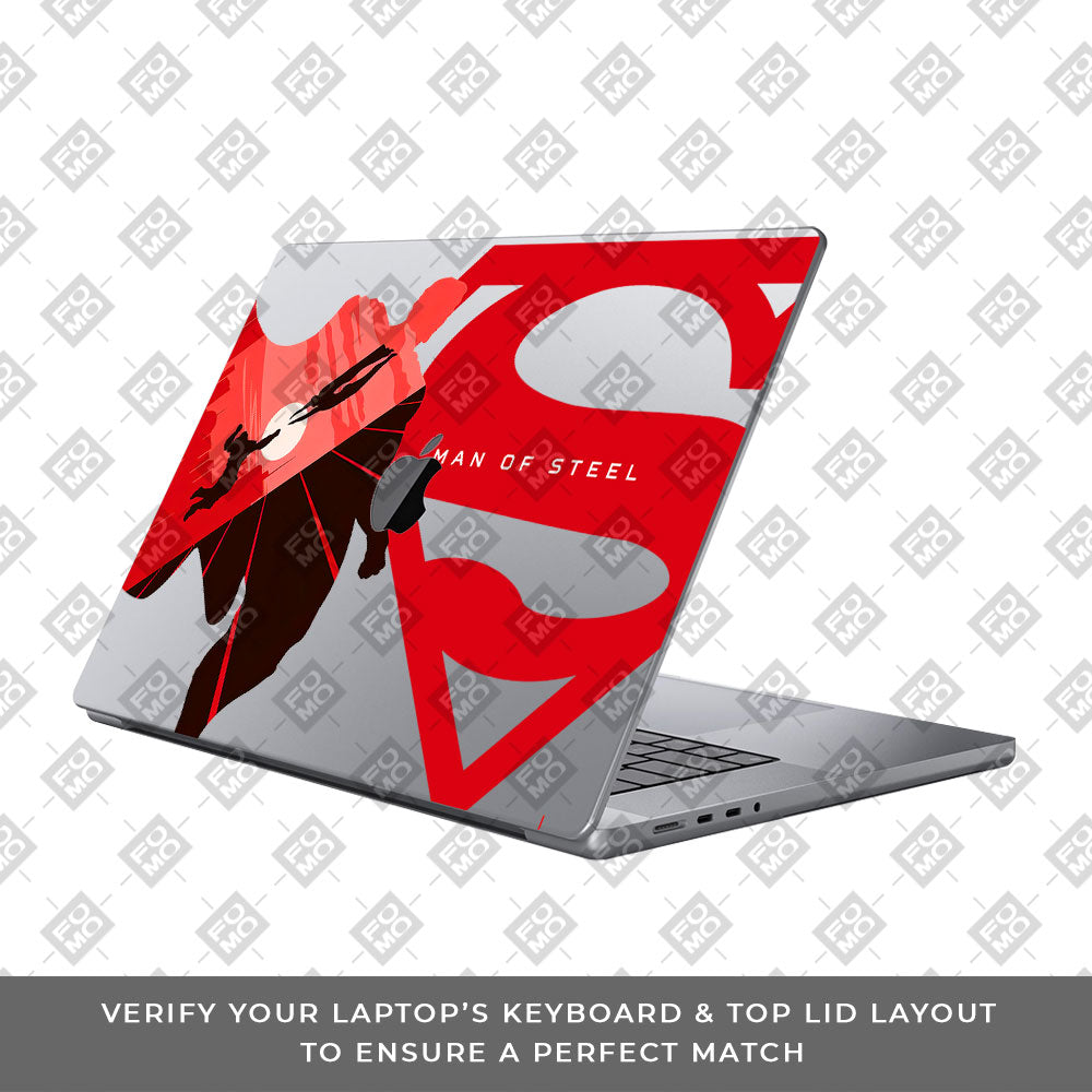 Transparent Man of Steel Macbook Pro 14 M5 2025 Laptop Skin