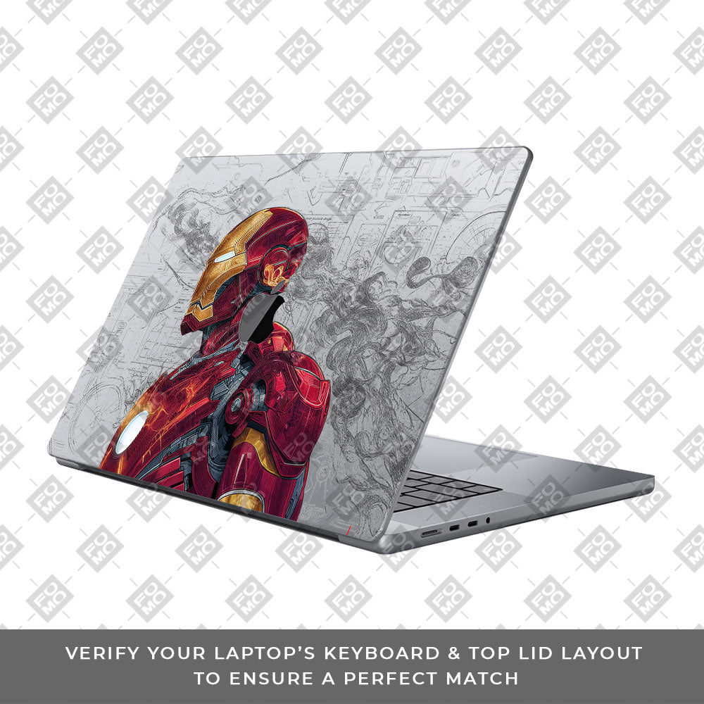 Transparent Futuristic Iron Man Macbook Pro 14 M5 Pro/Max 2026 Laptop Skin