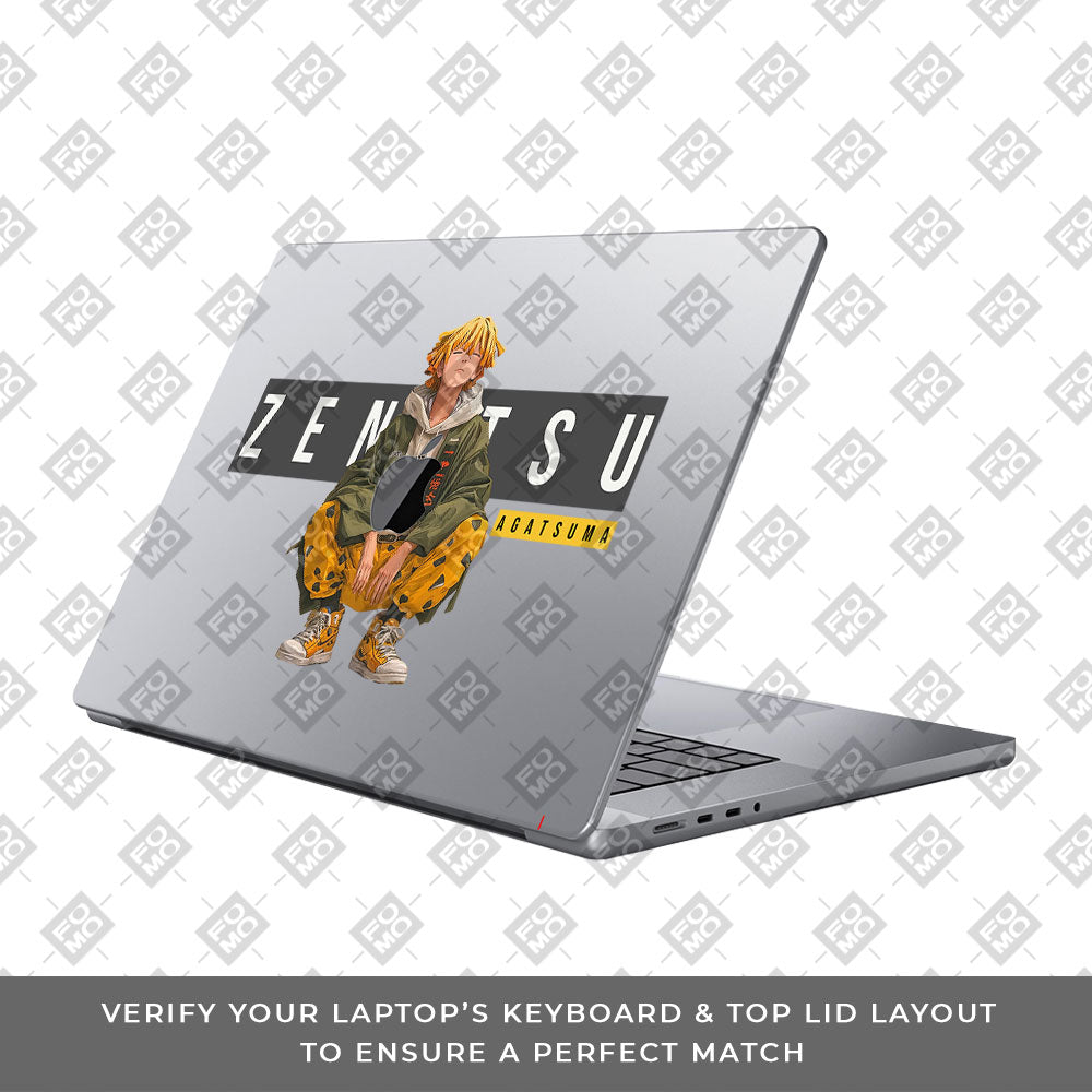 Transparent Zenitsu Agatsuma Macbook Pro 14 M5 2025 Laptop Skin