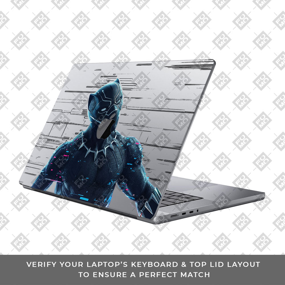 Transparent Glitchborne Panther Macbook Pro 14 M5 Pro/Max 2026 Laptop Skin