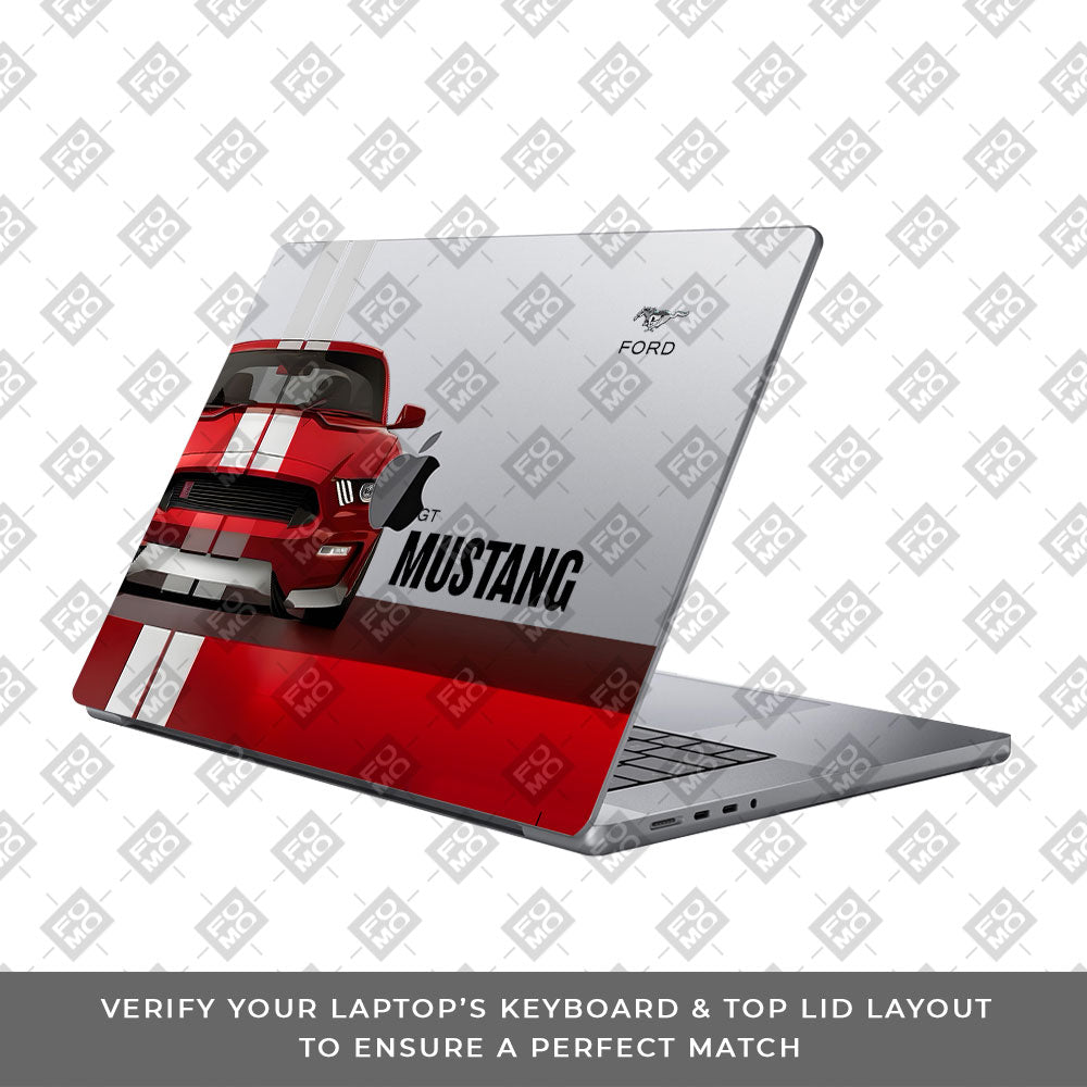 Transparent Mustang Power Macbook Pro 14 M5 2025 Laptop Skin