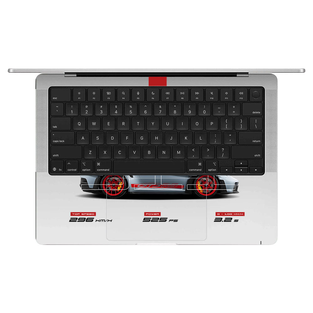 Transparent Porsche 911 GT3 RS Macbook Pro 14 M5 Pro/Max 2026 Laptop Skin