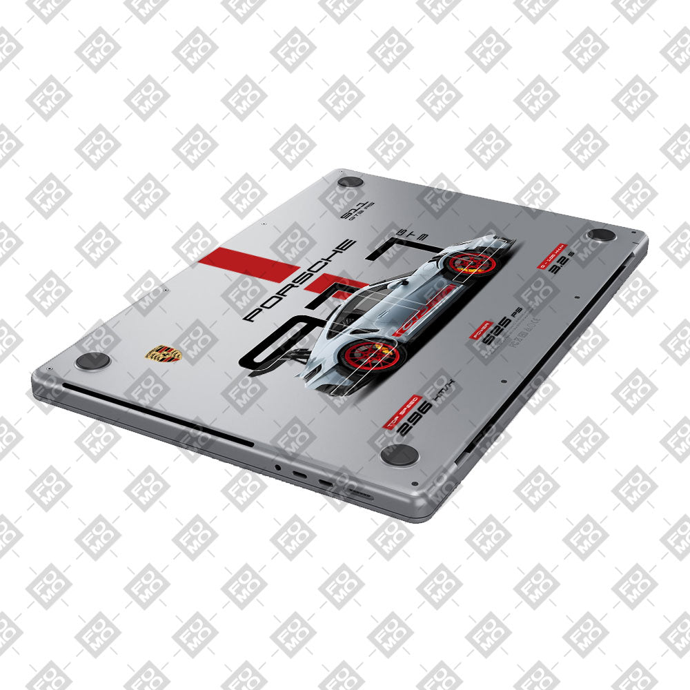 Transparent Porsche 911 GT3 RS Macbook Pro 14 M5 Pro/Max 2026 Laptop Skin
