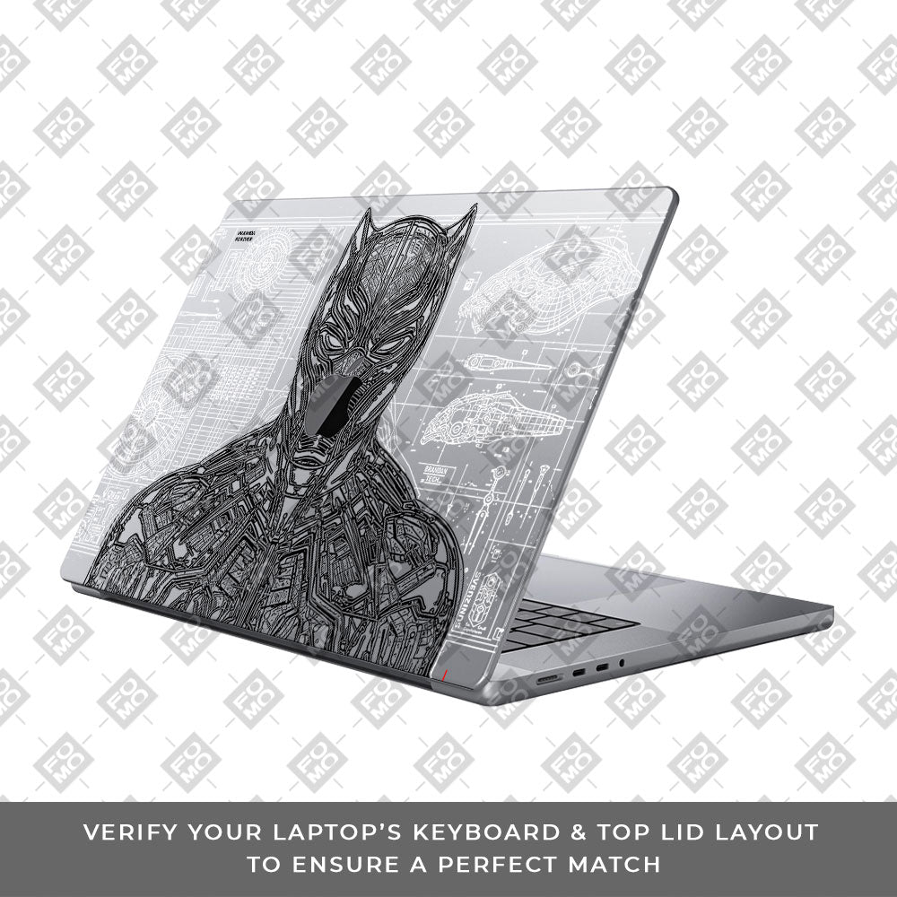 Transparent Black Panther Techshell Macbook Pro 14 M5 Pro/Max 2026 Laptop Skin