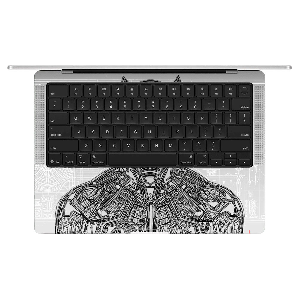 Transparent Black Panther Techshell Macbook Pro 14 M5 Pro/Max 2026 Laptop Skin