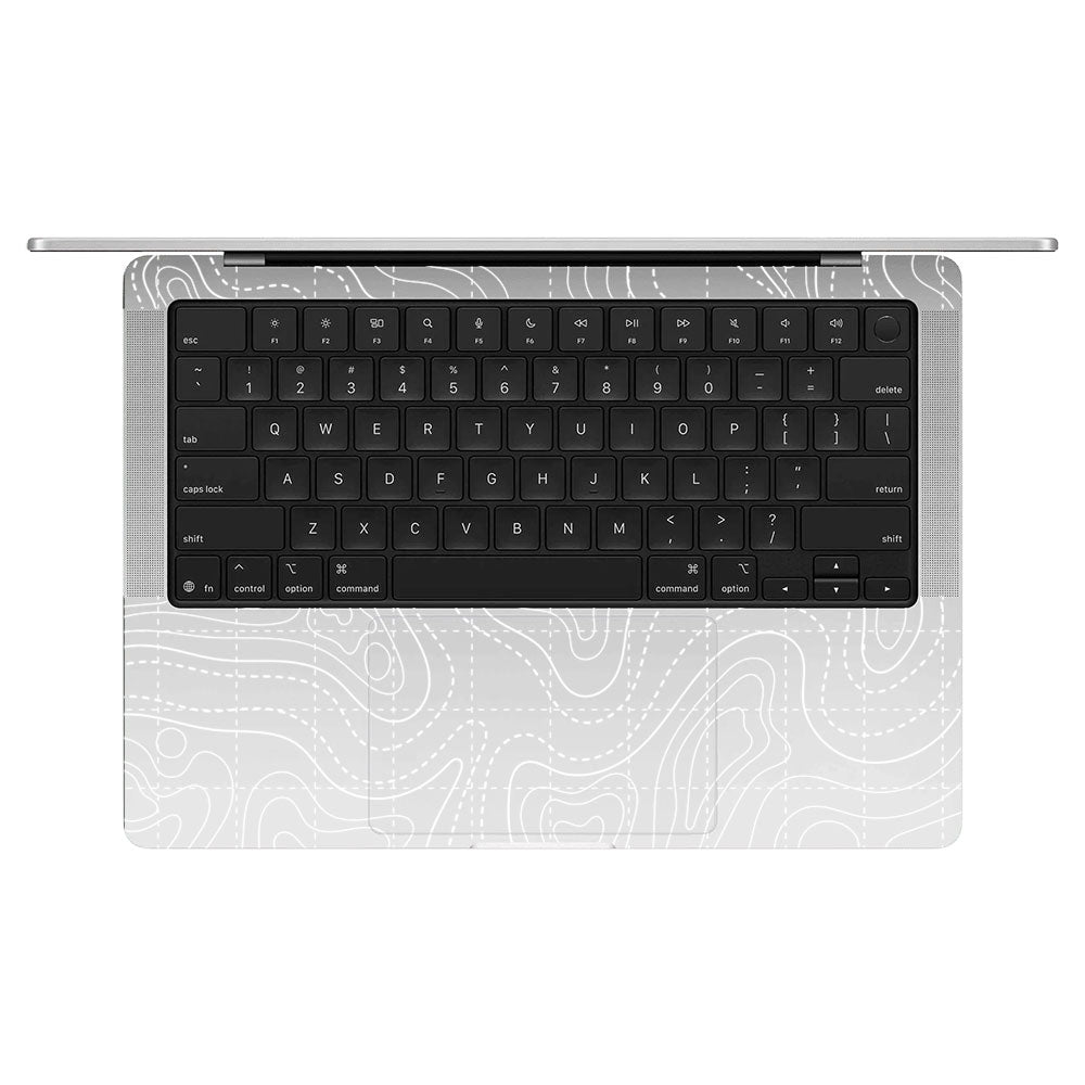 Transparent Abstract Contour Grid Lines Macbook Pro 14 M5 2025 Laptop Skin