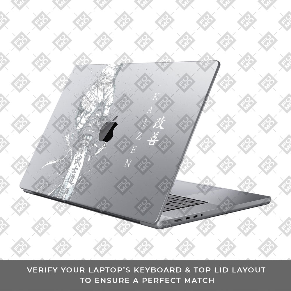 Transparent Kaizen Samurai Sword Macbook Pro 14 M5 2025 Laptop Skin