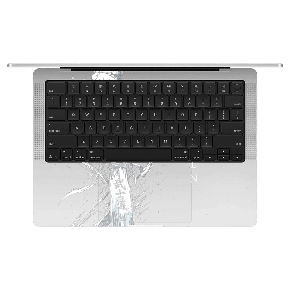 Transparent Kaizen Samurai Sword Macbook Pro 14 M5 2025 Laptop Skin