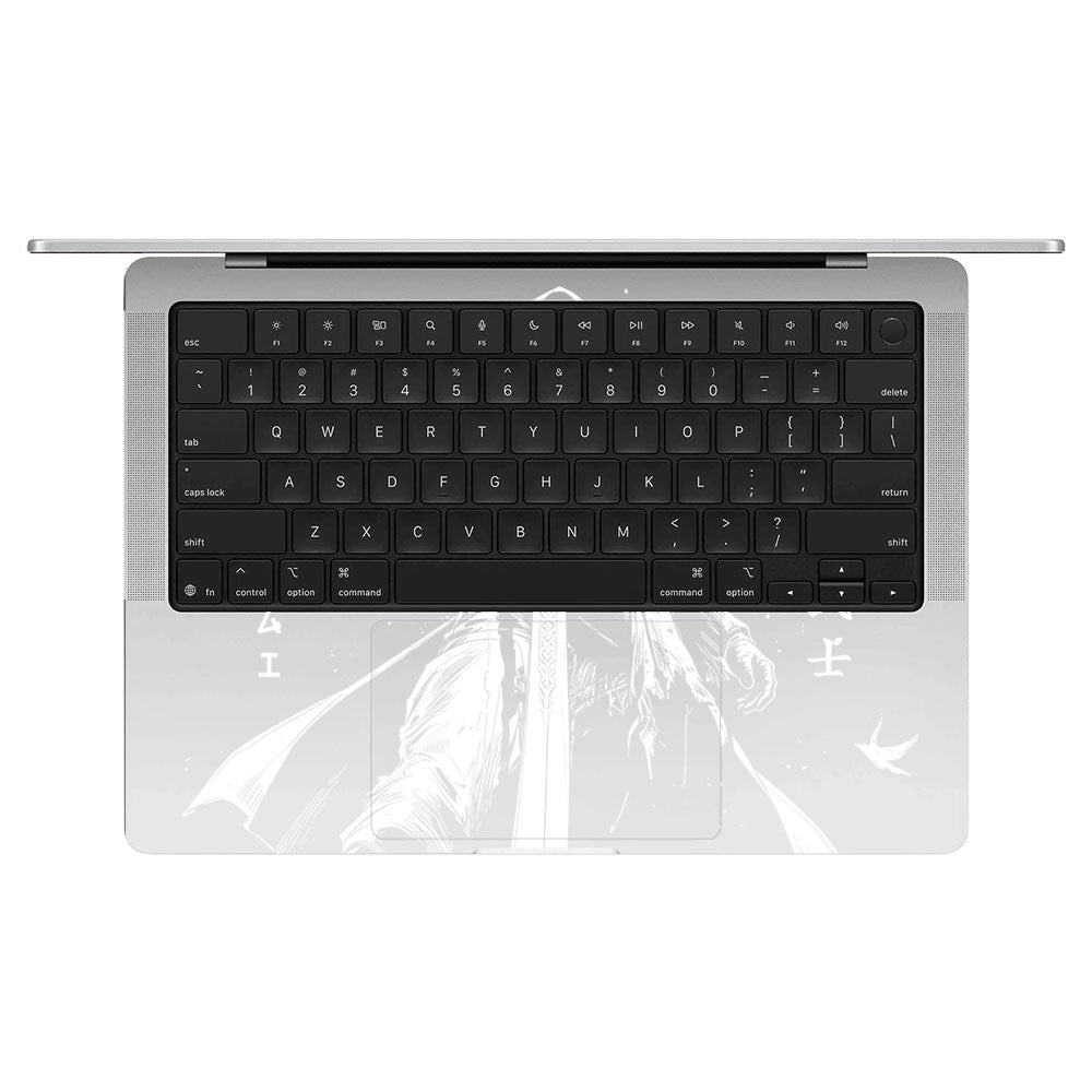Transparent Samurai Sword Silhouette Macbook Pro 14 M5 Pro/Max 2026 Laptop Skin