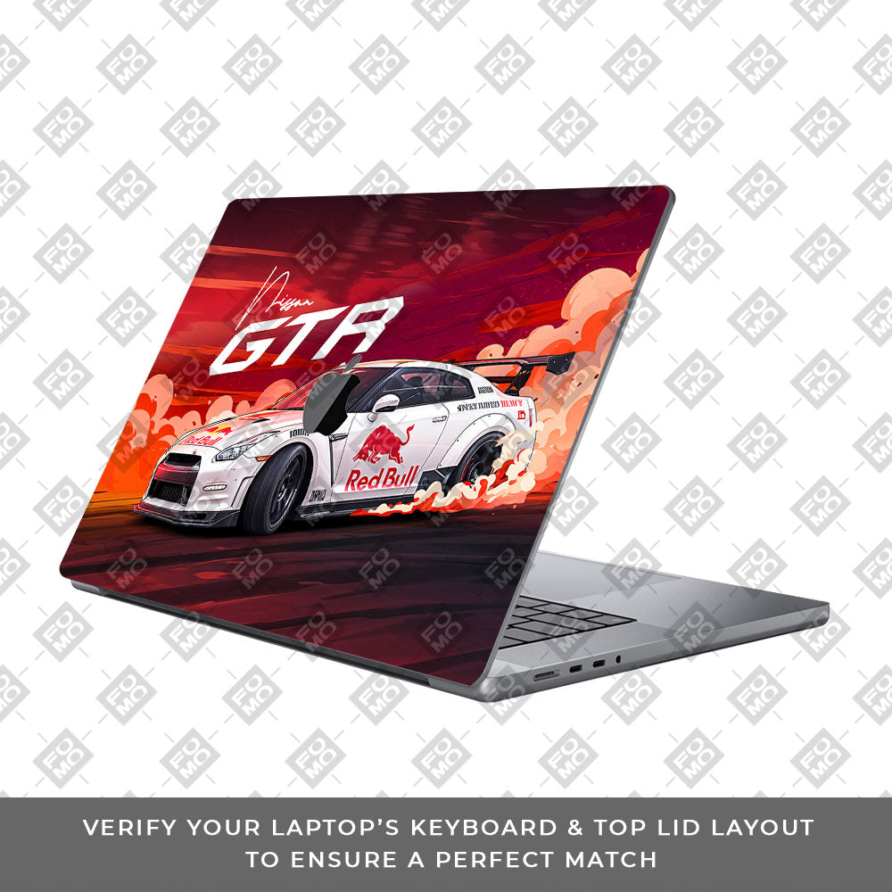 Nissan GTR Red Bull Drift Fury MacBook Pro 14 M5 2025 3D Laptop Skin
