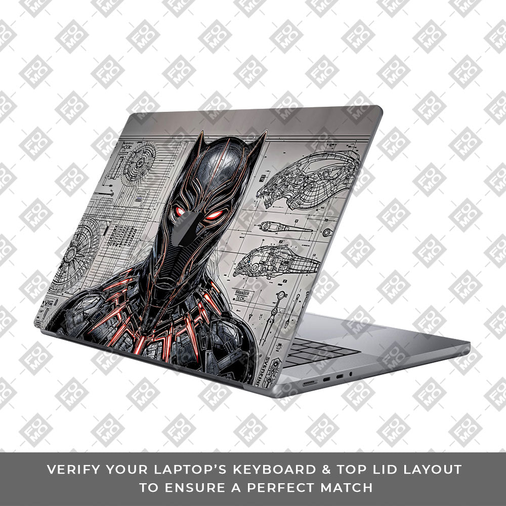 Black Panther Vibranium Tech MacBook Pro 14 M5 2025 3D Laptop Skin