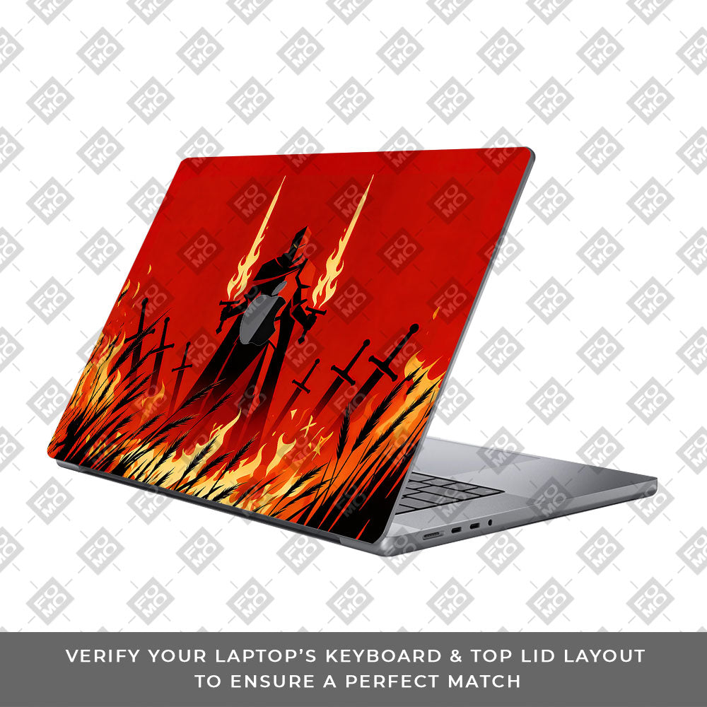 Knight of Flames MacBook Pro 14 M5 2025 3D Laptop Skin