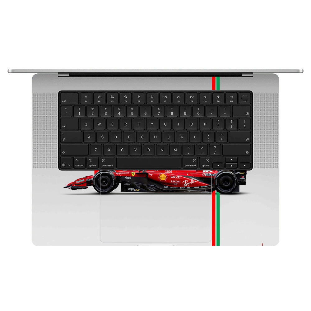 Transparent Ferrari Flame Macbook Pro 16 M5 Pro/Max 2026 Laptop Skin