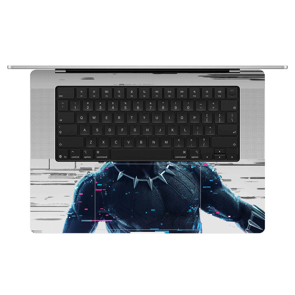 Transparent Glitchborne Panther Macbook Pro 16 M5 Pro/Max 2026 Laptop Skin