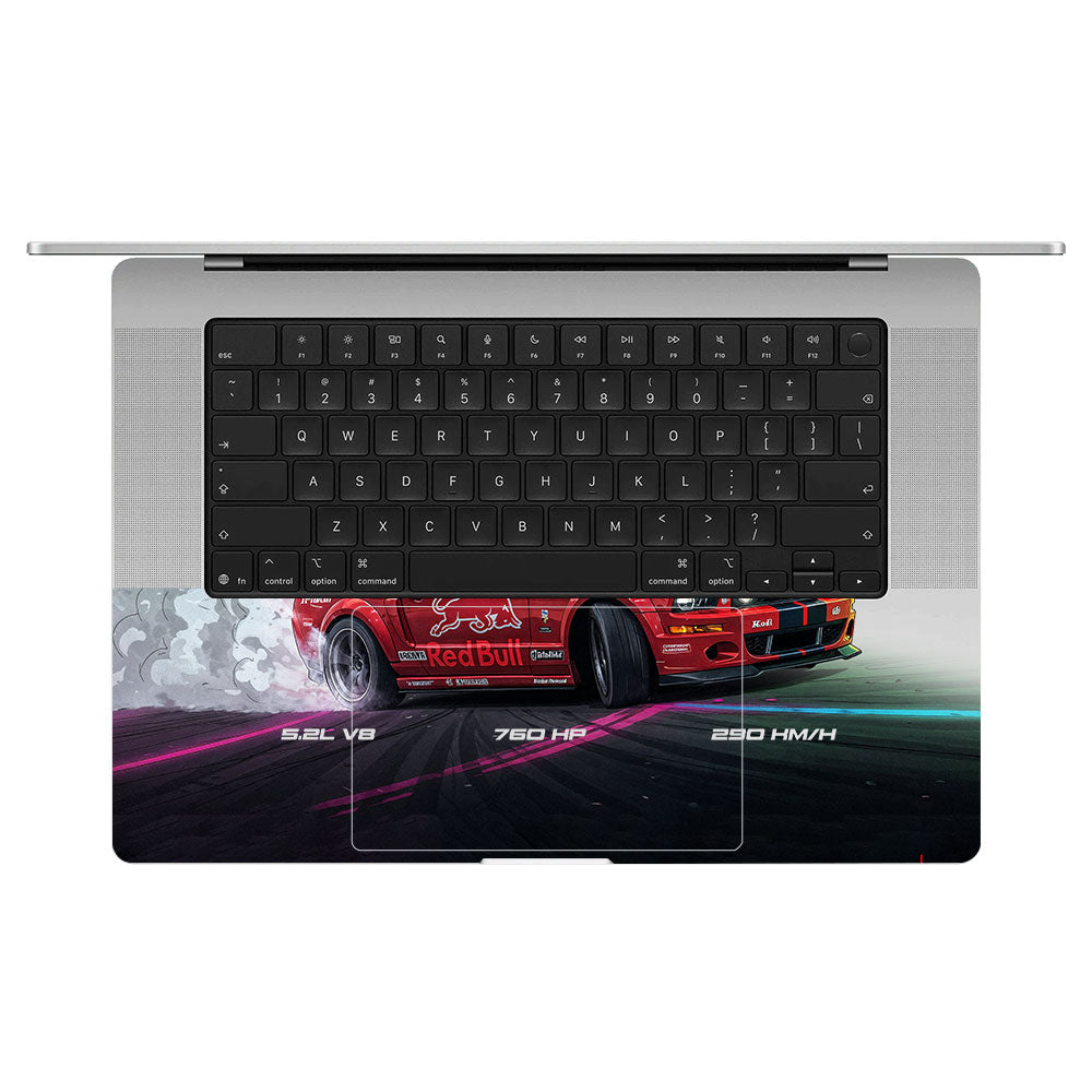 Transparent Shelby GT500 Red Bull Venom Macbook Pro 16 M5 Pro/Max 2026 Laptop Skin