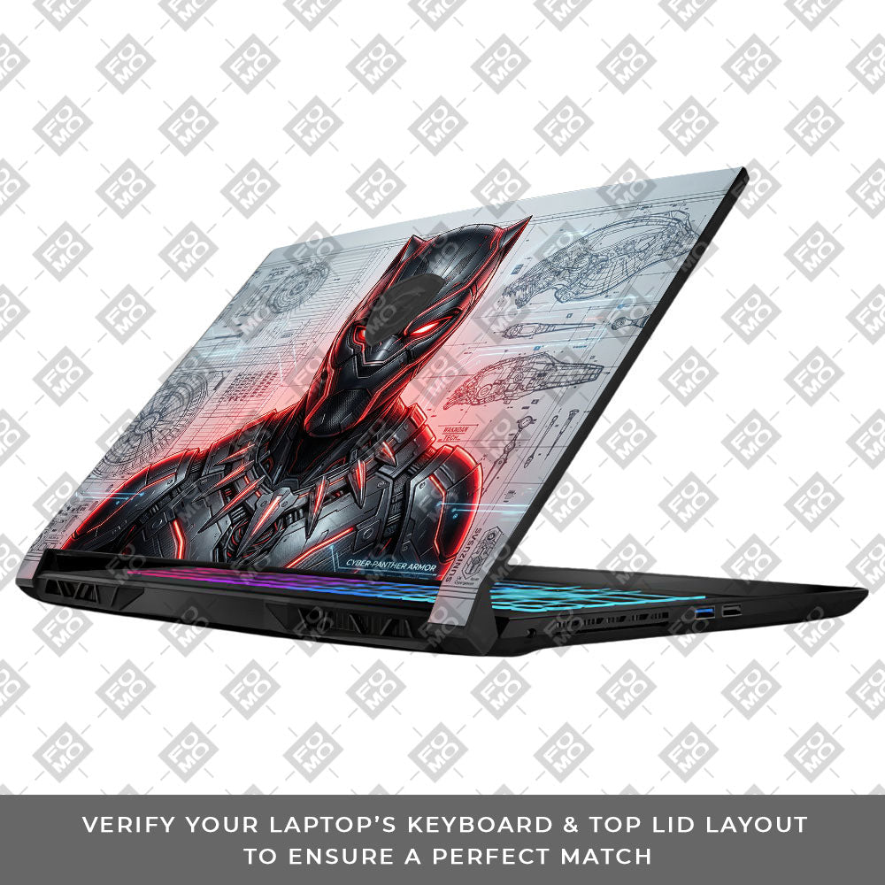 Futuristic Black Panther MSI Katana 15 B13V 3D Laptop Skin