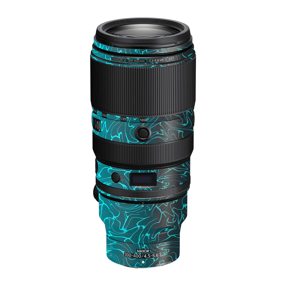 Cyan Blue to Black Gradient Nikon Nikkor Z 100-400mm F/4.5-5.6 VR S Camera Lens Skin