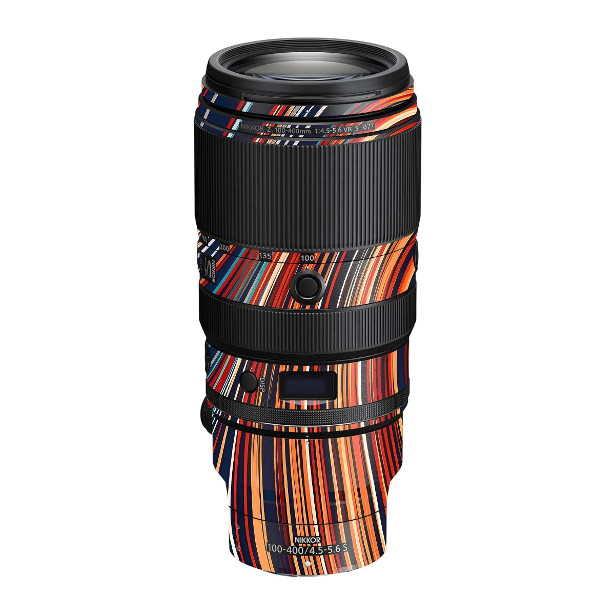 Retro Abstract Striped Swirl Nikon Nikkor Z 100-400mm F/4.5-5.6 VR S Camera Lens Skin