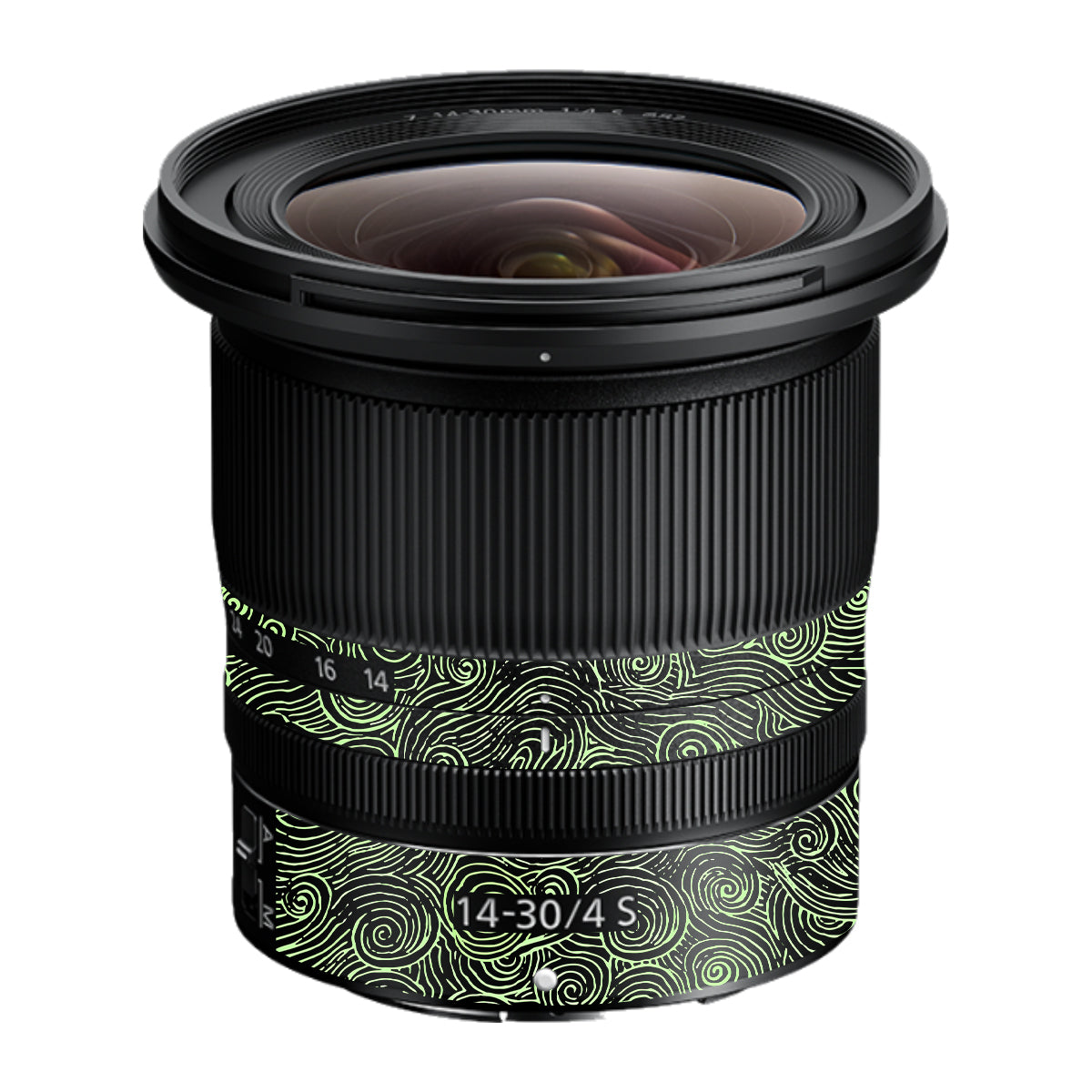 Green Spirals Nikon Nikkor Z 14-30mm F/4 S Camera Lens Skin