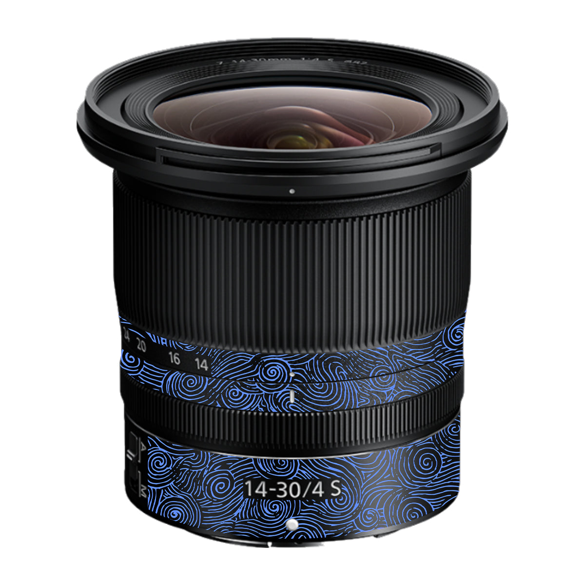 Blue Spirals Nikon Nikkor Z 14-30mm F/4 S Camera Lens Skin