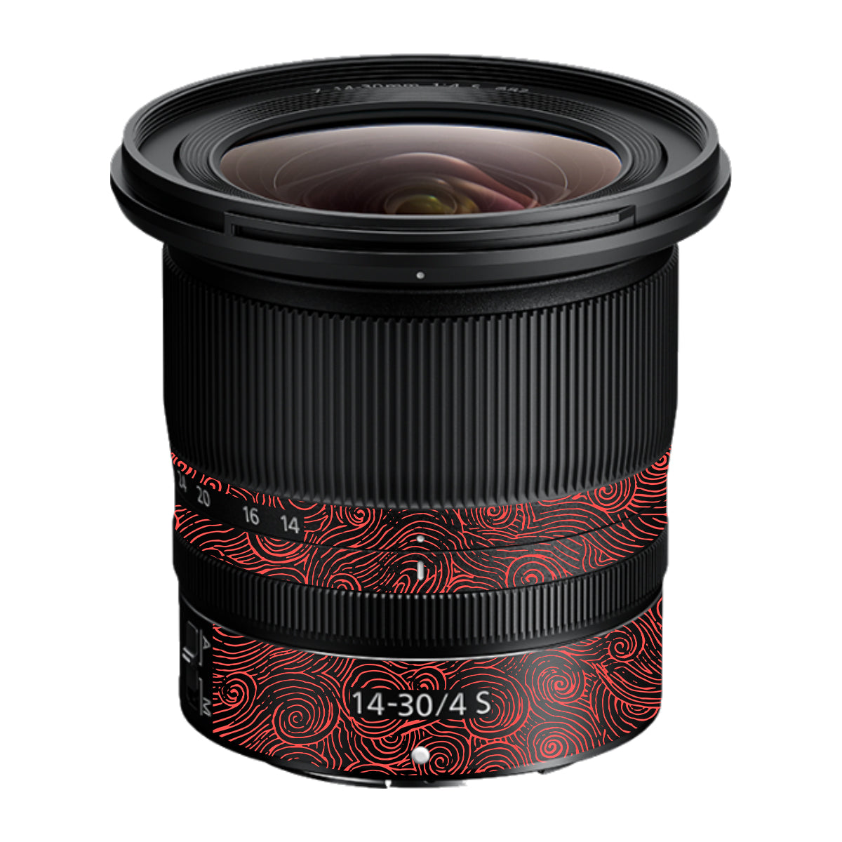 Red Spirals Nikon Nikkor Z 14-30mm F/4 S Camera Lens Skin