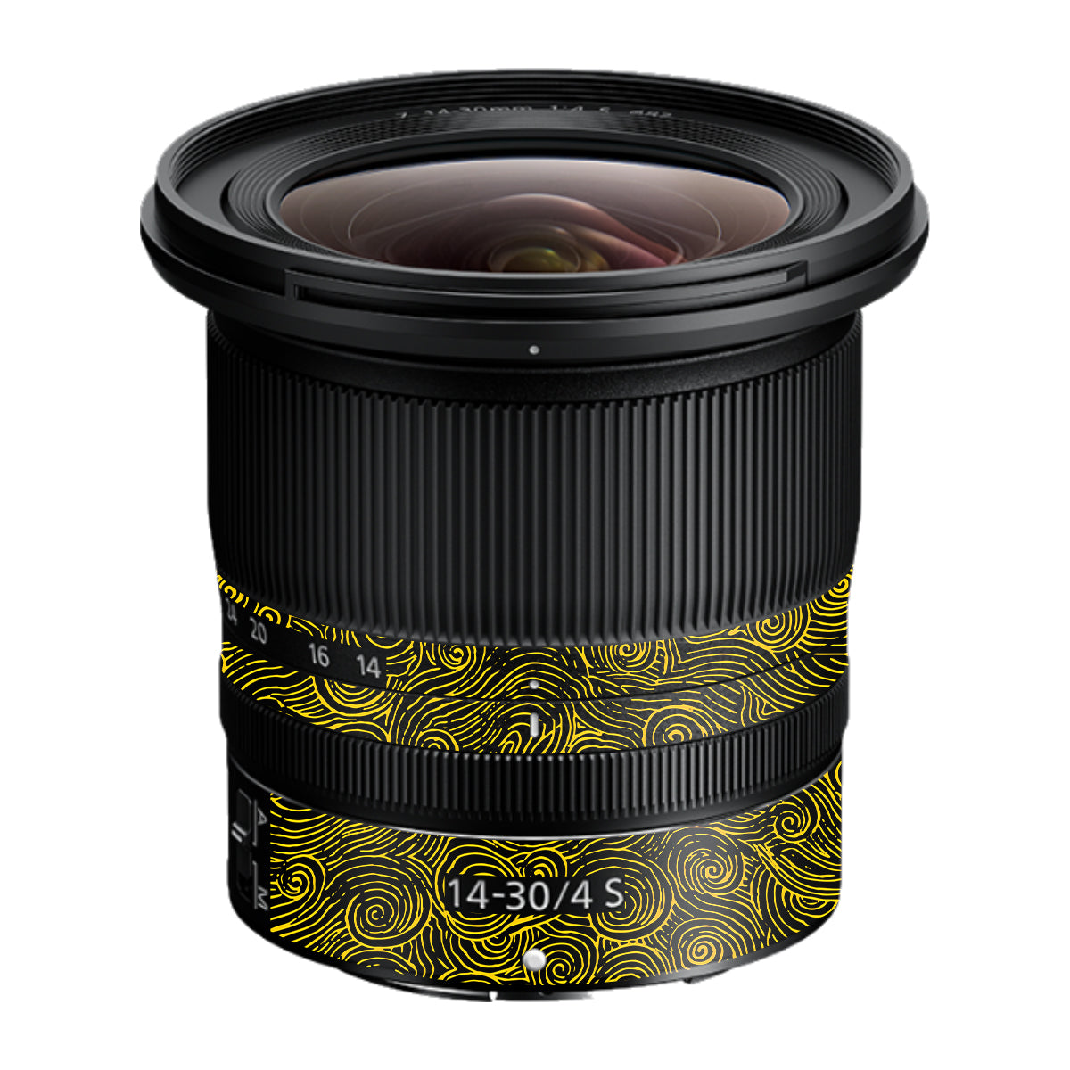 Yellow Spirals Nikon Nikkor Z 14-30mm F/4 S Camera Lens Skin