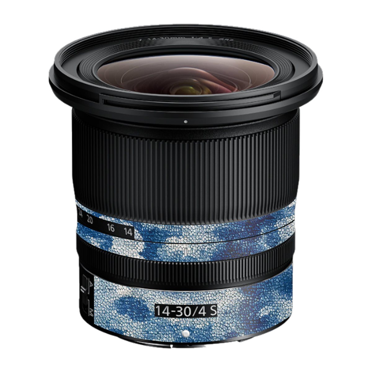 Blue Watercolor Fabric Nikon Nikkor Z 14-30mm F/4 S Camera Lens Skin
