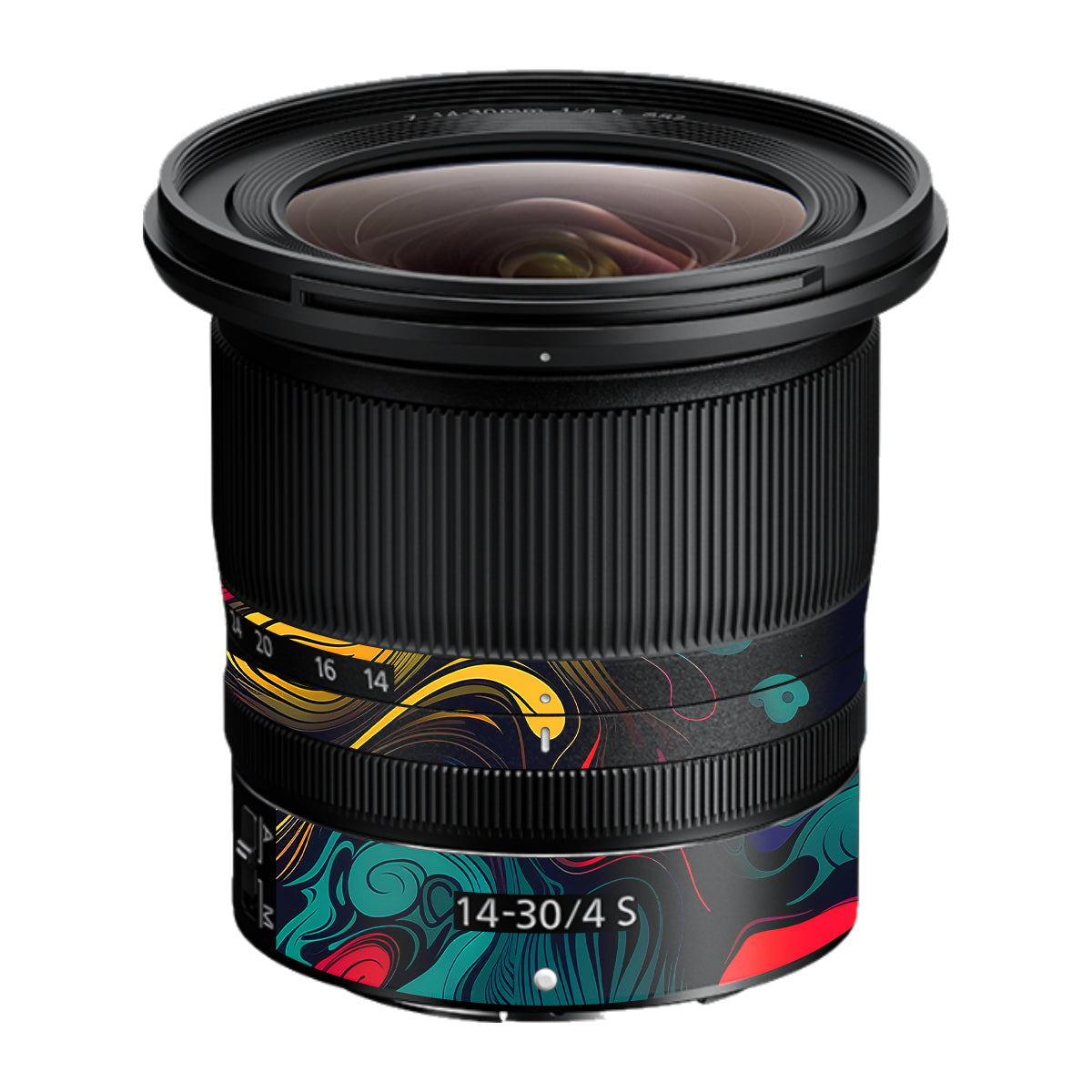 Psychedelic Color Swirl Nikon Nikkor Z 14-30mm F/4 S Camera Lens Skin