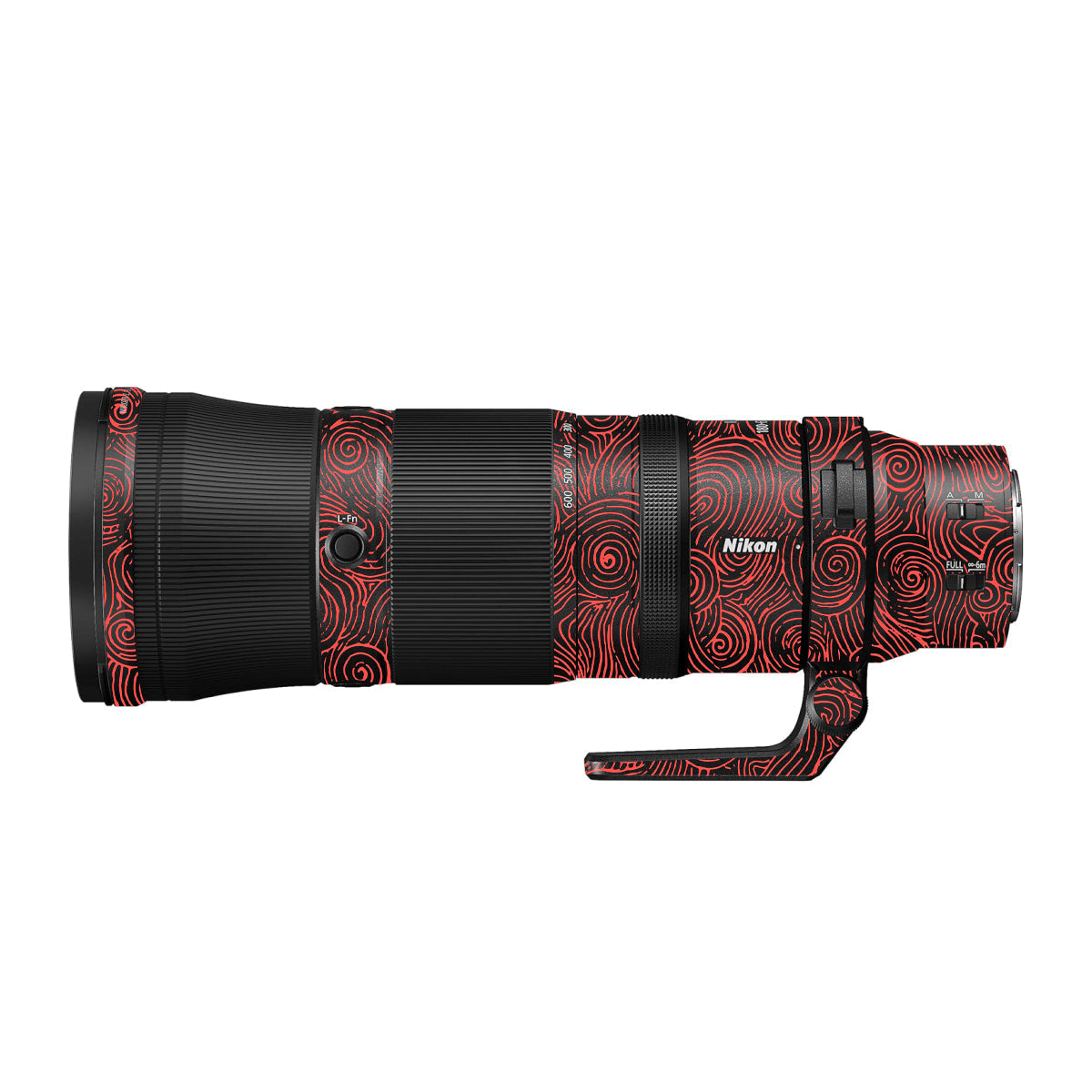 Red Spirals Nikon Nikkor Z 180-600mm F/5.6-6.3 VR Camera Lens Skin