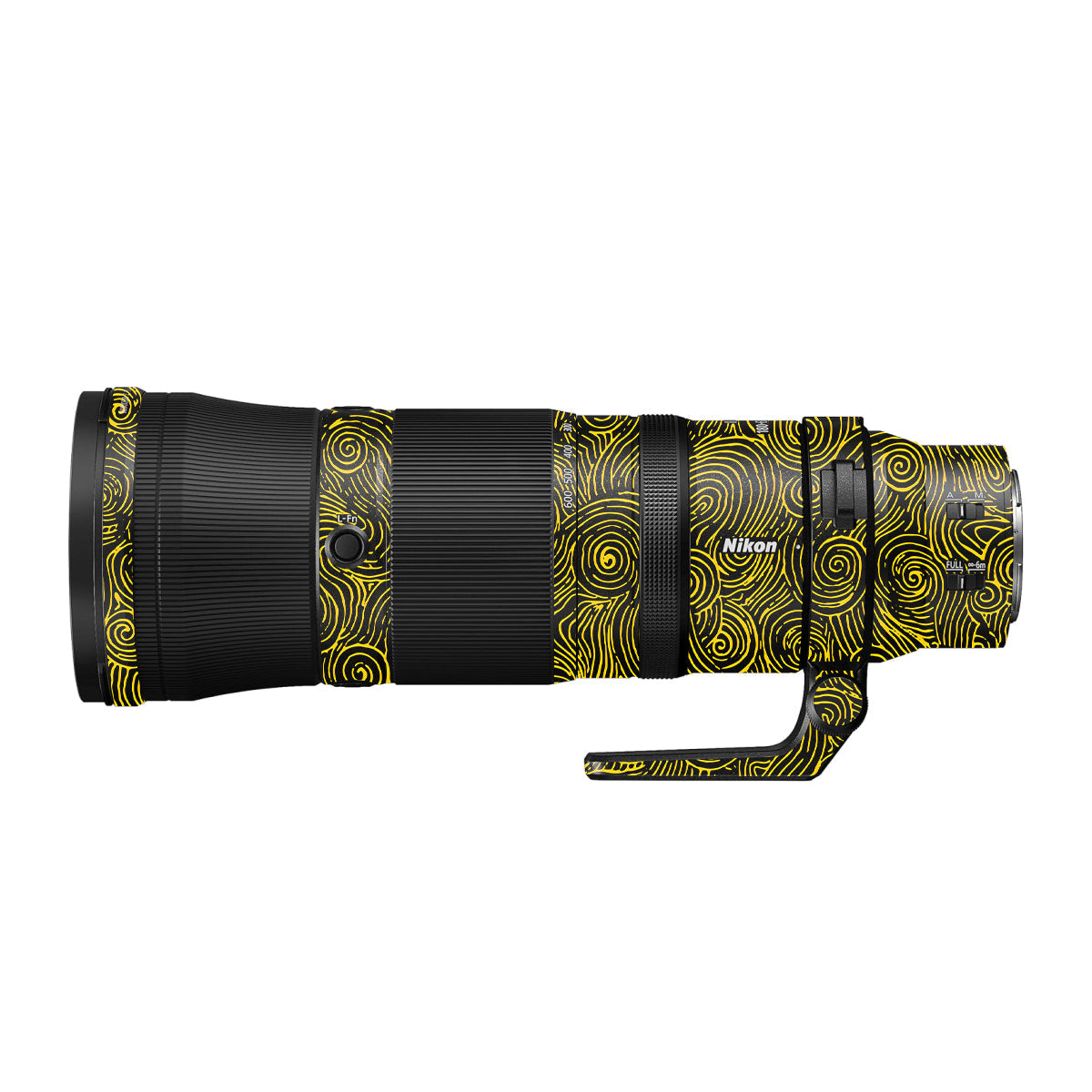 Yellow Spirals Nikon Nikkor Z 180-600mm F/5.6-6.3 VR Camera Lens Skin