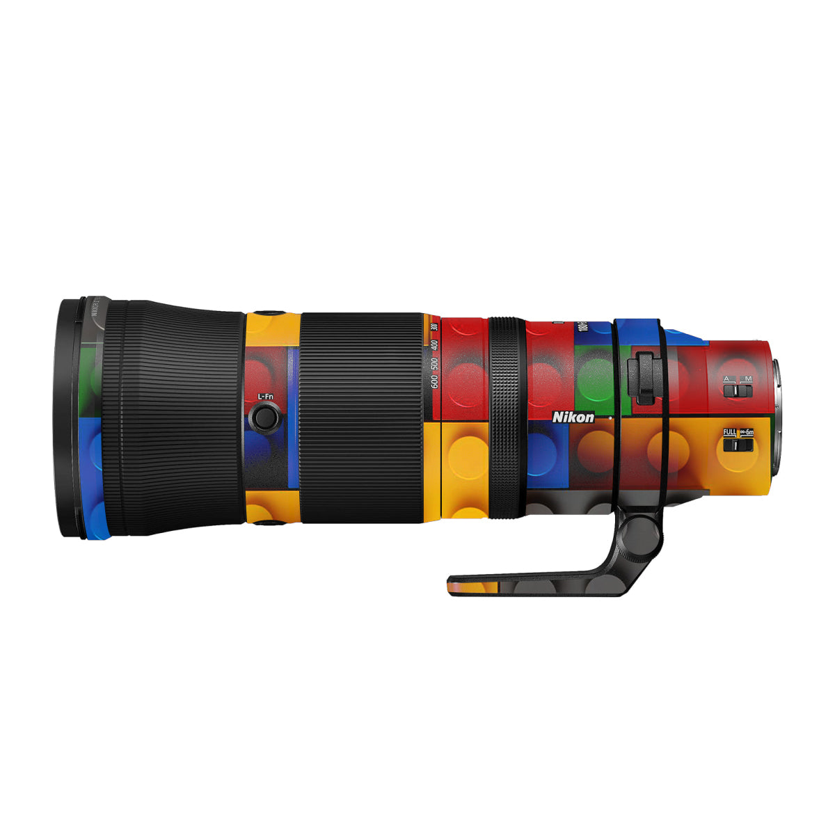 Colorful LEGO Brick Wall Pattern Nikon Nikkor Z 180-600mm F/5.6-6.3 VR Camera Lens Skin