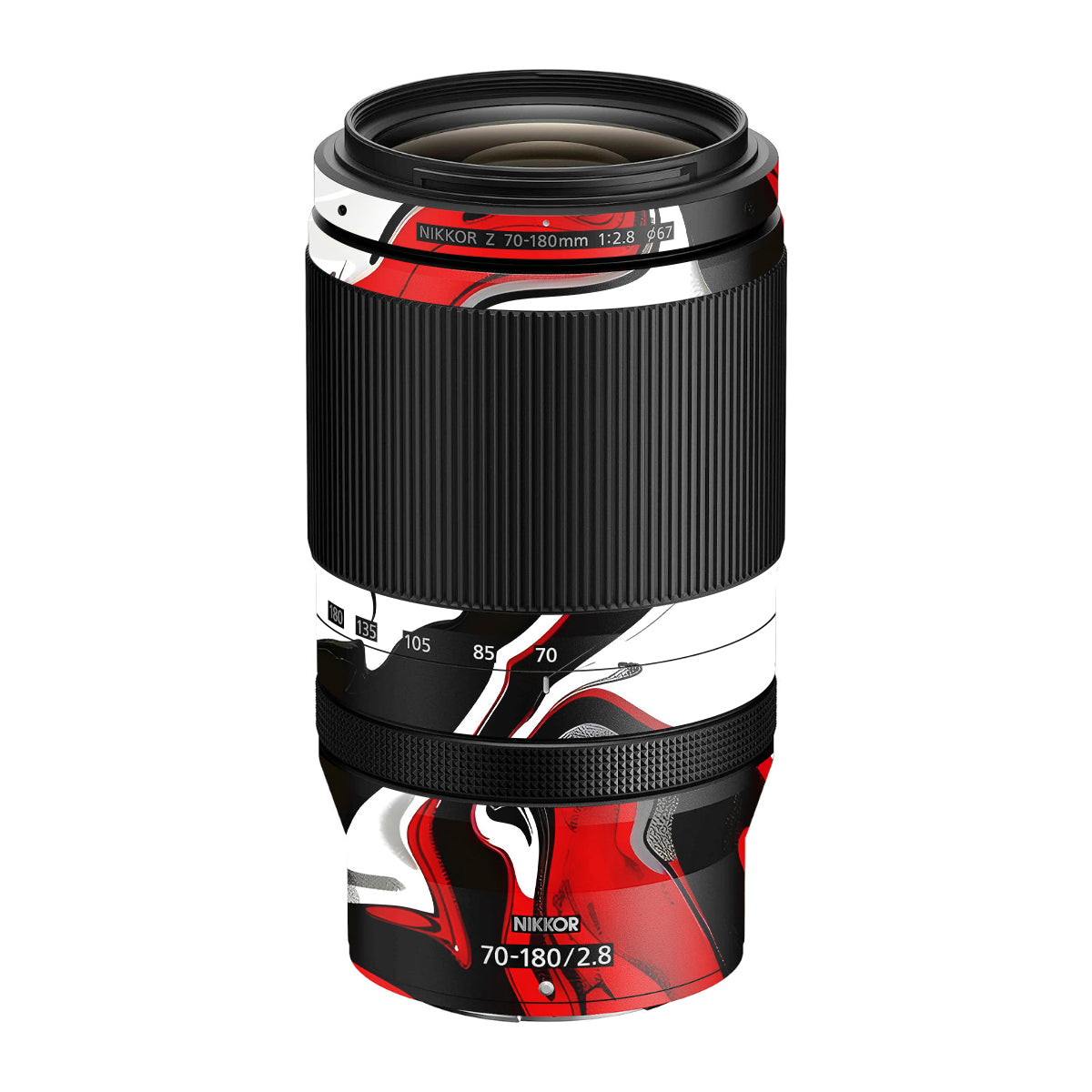 Scarlet and White Motion Nikon Nikkor Z 70-180mm F/2.8 Camera Lens Skin