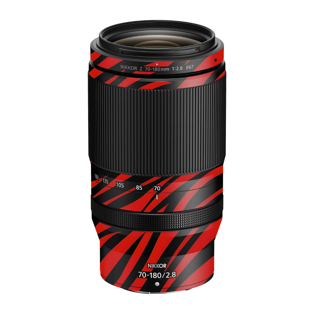 Red and Black Stripes Nikon Nikkor Z 70-180mm F/2.8 Camera Lens Skin